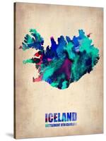 Iceland Watercolor Poster-NaxArt-Stretched Canvas