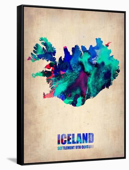 Iceland Watercolor Poster-NaxArt-Framed Stretched Canvas