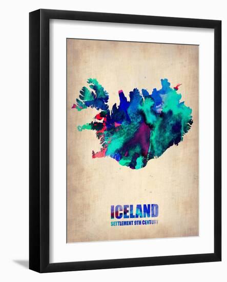 Iceland Watercolor Poster-NaxArt-Framed Art Print