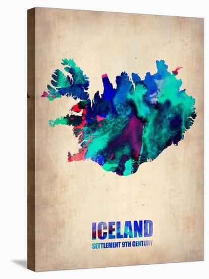 Iceland Watercolor Poster-NaxArt-Stretched Canvas