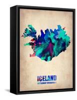 Iceland Watercolor Poster-NaxArt-Framed Stretched Canvas