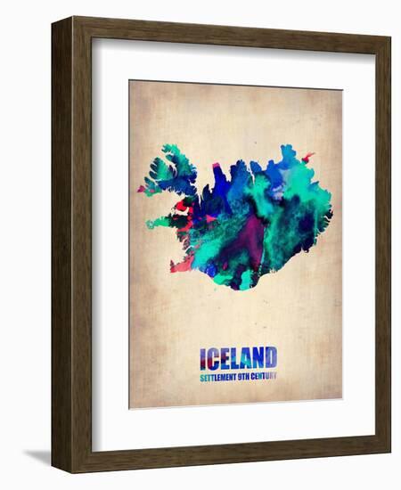 Iceland Watercolor Poster-NaxArt-Framed Art Print