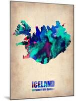 Iceland Watercolor Poster-NaxArt-Mounted Art Print