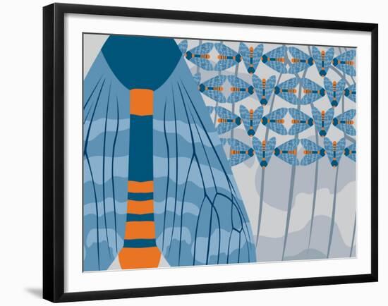 Icelandic Blue Bees-Belen Mena-Framed Giclee Print