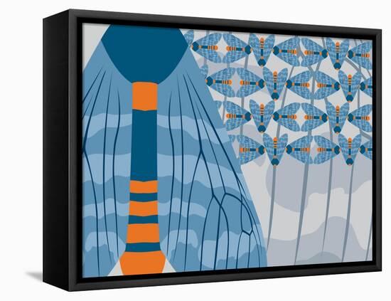 Icelandic Blue Bees-Belen Mena-Framed Stretched Canvas