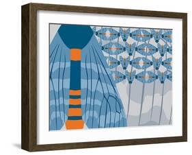 Icelandic Blue Bees-Belen Mena-Framed Giclee Print