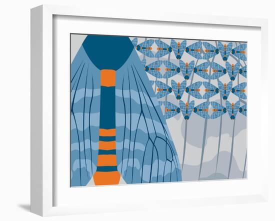 Icelandic Blue Bees-Belen Mena-Framed Giclee Print