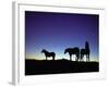 Icelandic Ponies Silhouetted against the Evening Sky-Arctic-Images-Framed Photographic Print