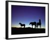 Icelandic Ponies Silhouetted against the Evening Sky-Arctic-Images-Framed Photographic Print