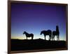 Icelandic Ponies Silhouetted against the Evening Sky-Arctic-Images-Framed Photographic Print