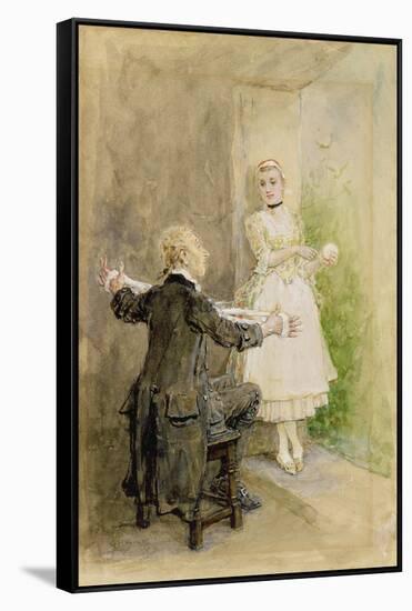 Ichabod Crane and Katrin Van Tassel, C.1893-George Henry Boughton-Framed Stretched Canvas