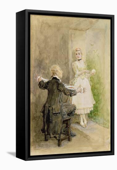 Ichabod Crane and Katrin Van Tassel, C.1893-George Henry Boughton-Framed Stretched Canvas