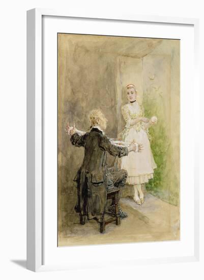 Ichabod Crane and Katrin Van Tassel, C.1893-George Henry Boughton-Framed Giclee Print