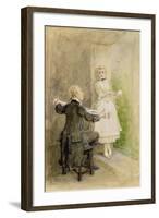 Ichabod Crane and Katrin Van Tassel, C.1893-George Henry Boughton-Framed Giclee Print