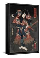 Ichikawa Danj-Ro VIII in a Scene from the Play Raigo Ajari Kaisoden-Toyokuni Utagawa-Framed Stretched Canvas