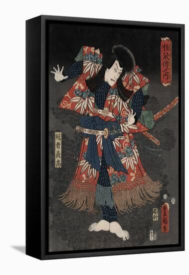 Ichikawa Danj-Ro VIII in a Scene from the Play Raigo Ajari Kaisoden-Toyokuni Utagawa-Framed Stretched Canvas