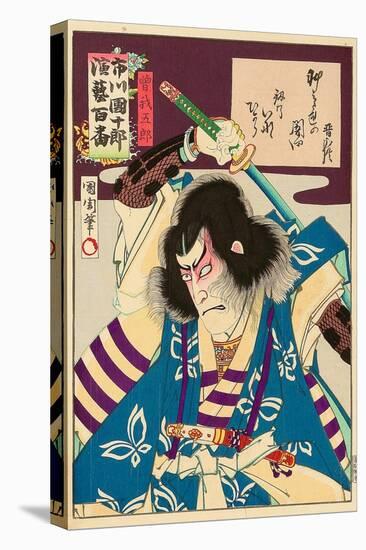 Ichikawa Danjuro Engei Hyakuban - Oboshi Yuranosuke-Kunichika toyohara-Stretched Canvas