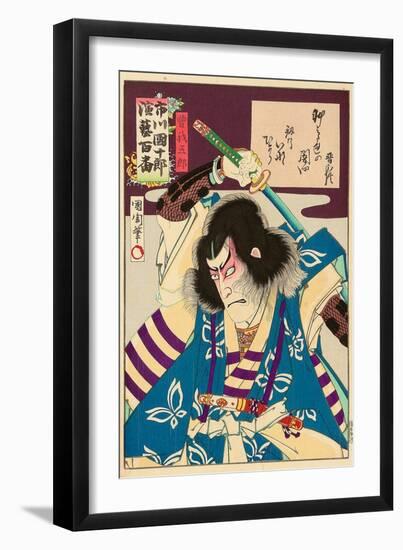 Ichikawa Danjuro Engei Hyakuban - Oboshi Yuranosuke-Kunichika toyohara-Framed Giclee Print