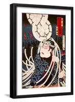 Ichikawa Danjuro Engei Hyakuban - Priest Mongaku-Kunichika toyohara-Framed Giclee Print