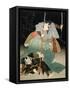 Ichikawa Danjuro VII Overpowering an Officer of the Law, C.1830-44-Kuniyoshi Utagawa-Framed Stretched Canvas