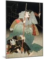 Ichikawa Danjuro VII Overpowering an Officer of the Law, C.1830-44-Kuniyoshi Utagawa-Mounted Giclee Print