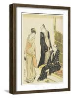 Ichikawa Monnosuke Ii, Onoe Matsusuke at a Teahouse, C. 1780-1795-Katsukawa Shuncho-Framed Giclee Print