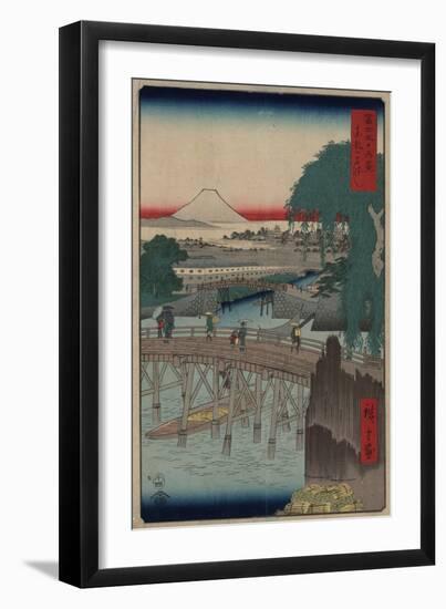 Ichikobu Bridge (From the Series 36 Views of Mount Fuj), 1858-Utagawa Hiroshige-Framed Giclee Print