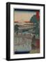 Ichikobu Bridge (From the Series 36 Views of Mount Fuj), 1858-Utagawa Hiroshige-Framed Giclee Print