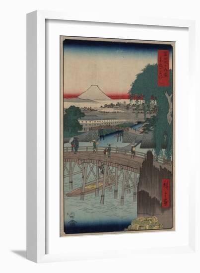 Ichikobu Bridge (From the Series 36 Views of Mount Fuj), 1858-Utagawa Hiroshige-Framed Giclee Print