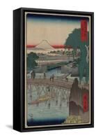 Ichikobu Bridge (From the Series 36 Views of Mount Fuj), 1858-Utagawa Hiroshige-Framed Stretched Canvas