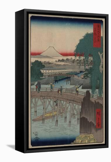 Ichikobu Bridge (From the Series 36 Views of Mount Fuj), 1858-Utagawa Hiroshige-Framed Stretched Canvas