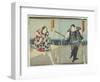 Ichimura Kakitsu I as Chokichi, Kawarasaki Gonjuro I as a Gallant, January 1866-Toyohara Kunichika-Framed Giclee Print