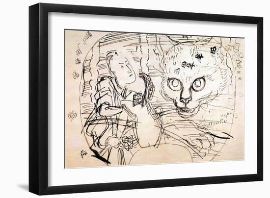 Ichumura Meeting a Cat Ghost-Kuniyoshi Utagawa-Framed Art Print