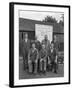 Ici Powder Works Team in Front of the Safety League Board, Denaby Main, South Yorkshire, 1962-Michael Walters-Framed Photographic Print