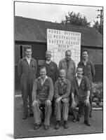 Ici Powder Works Team in Front of the Safety League Board, Denaby Main, South Yorkshire, 1962-Michael Walters-Mounted Photographic Print