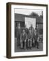 Ici Powder Works Team in Front of the Safety League Board, Denaby Main, South Yorkshire, 1962-Michael Walters-Framed Photographic Print