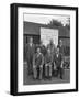 Ici Powder Works Team in Front of the Safety League Board, Denaby Main, South Yorkshire, 1962-Michael Walters-Framed Photographic Print