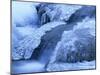 Icicles Bizarre Frozen Water at Waterfall in Winter-null-Mounted Photographic Print