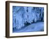 Icicles Bizarre Frozen Water at Waterfall in Winter-null-Framed Photographic Print