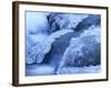 Icicles Bizarre Frozen Water at Waterfall in Winter-null-Framed Photographic Print