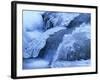 Icicles Bizarre Frozen Water at Waterfall in Winter-null-Framed Photographic Print