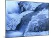 Icicles Bizarre Frozen Water at Waterfall in Winter-null-Mounted Photographic Print