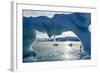 Icicles hang from an iceberg floating by Enterprise Island, Antarctica-Paul Souders-Framed Photographic Print