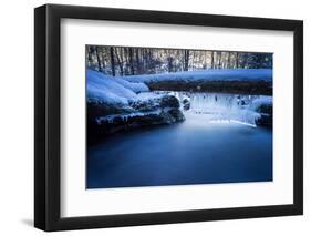 Icicles in the Stream Course in the Winter Wood, Triebtal, Vogtland, Saxony, Germany-Falk Hermann-Framed Photographic Print