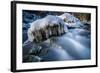 Icicles in the Stream Course in the Winter Wood, Triebtal, Vogtland, Saxony, Germany-Falk Hermann-Framed Photographic Print