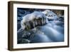 Icicles in the Stream Course in the Winter Wood, Triebtal, Vogtland, Saxony, Germany-Falk Hermann-Framed Photographic Print