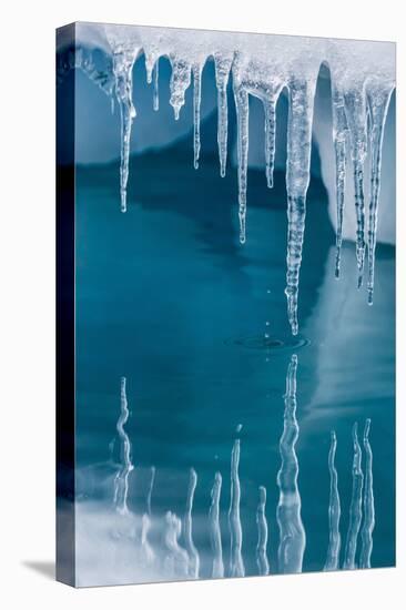 Icicles Mirrored in Calm Water from Ice Floating in the Neumayer Channel Near Wiencke Island-Michael Nolan-Stretched Canvas