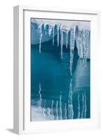 Icicles Mirrored in Calm Water from Ice Floating in the Neumayer Channel Near Wiencke Island-Michael Nolan-Framed Photographic Print