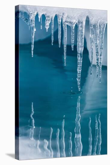 Icicles Mirrored in Calm Water from Ice Floating in the Neumayer Channel Near Wiencke Island-Michael Nolan-Stretched Canvas