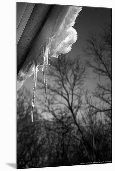 Icicles on Gutter-null-Mounted Photo